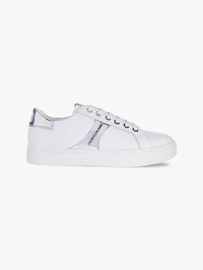 Calvin Klein Cipők HU737494 | Calvin Klein Faux Bőr Női Sportcipő Világos Fehér / Titán